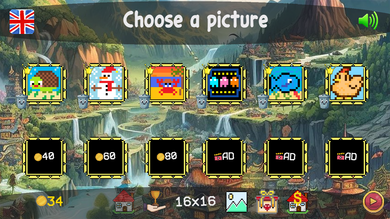 Color pixel coloring pages — screenshot 8
