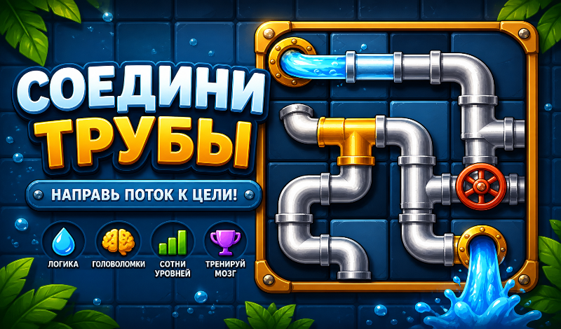 Соедини трубы - направь поток к цели game cover