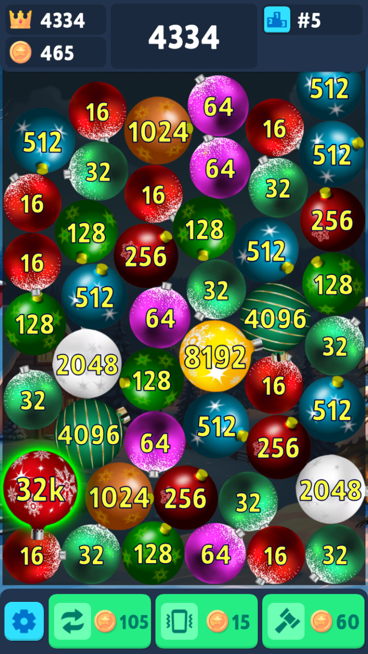 Christmas Bauble Merge 2048 screenshot 8