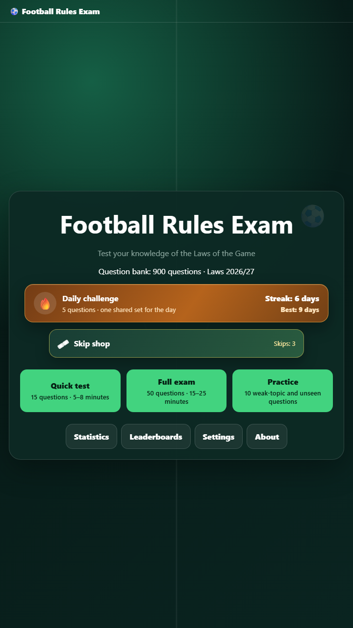 Football Rules Exam screenshot 6