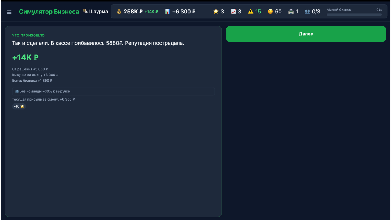 Симулятор Бизнеса — screenshot 1