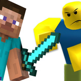 Noob vs Pro RobCraft. MineBlock War Strategy