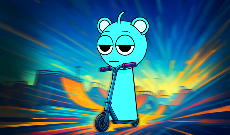 Sprunki and Obby: Scooter racing! game cover