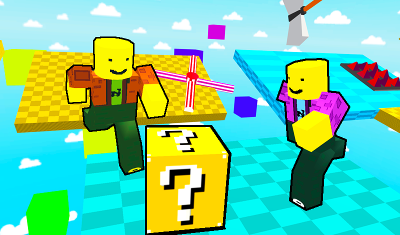 Lucky blocks obby for two players game cover