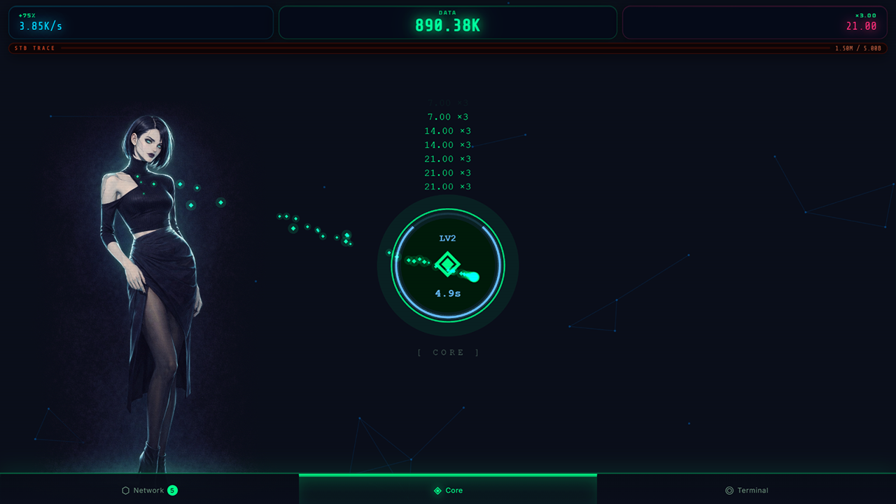 Signal Empire: cyberpunk clicker — screenshot 1