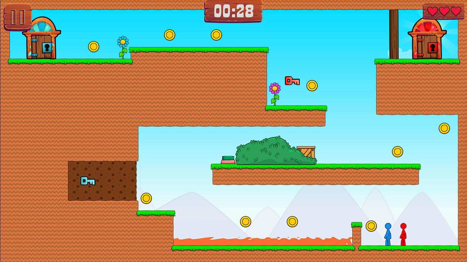 Red and Blue Stick: fire and water 2 screenshot