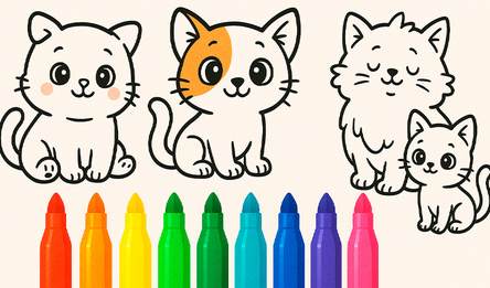 Cats Coloring: Cute and Funny