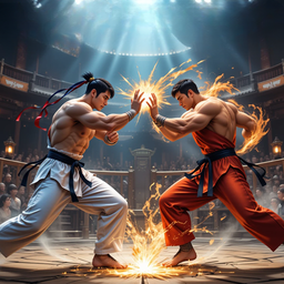 Kung fu gym fightong