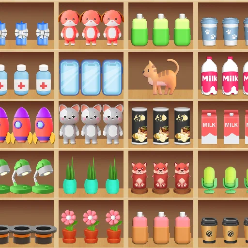 Connect the items on the shelf icon