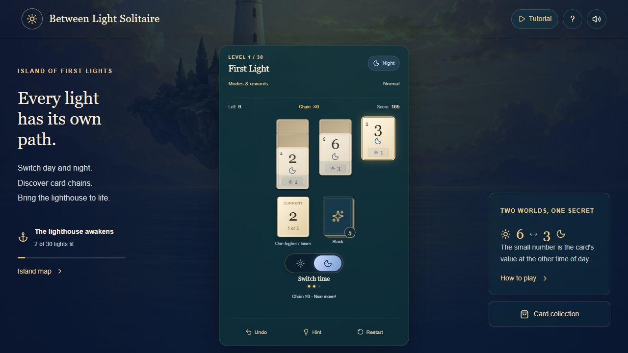 Between Light Solitaire — screenshot 2
