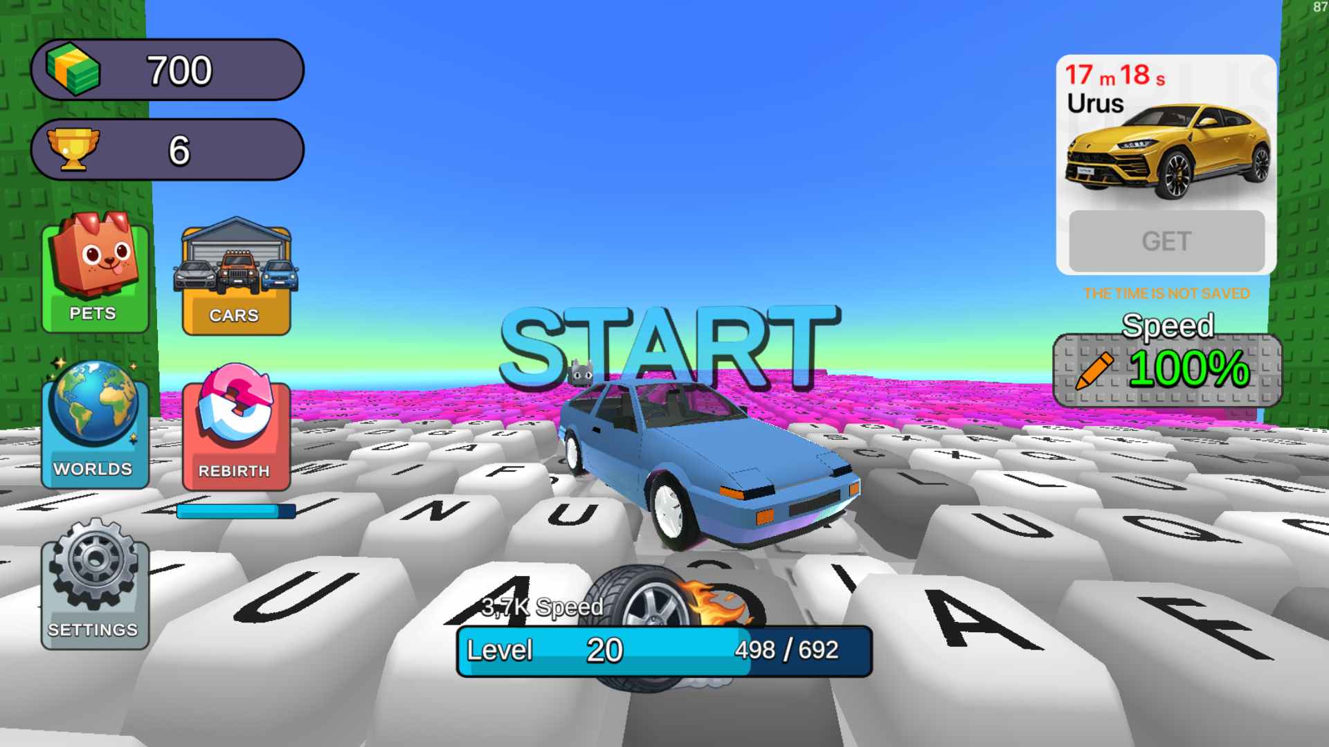 Obby on the car: +1 to Keyboard Speed screenshot 5