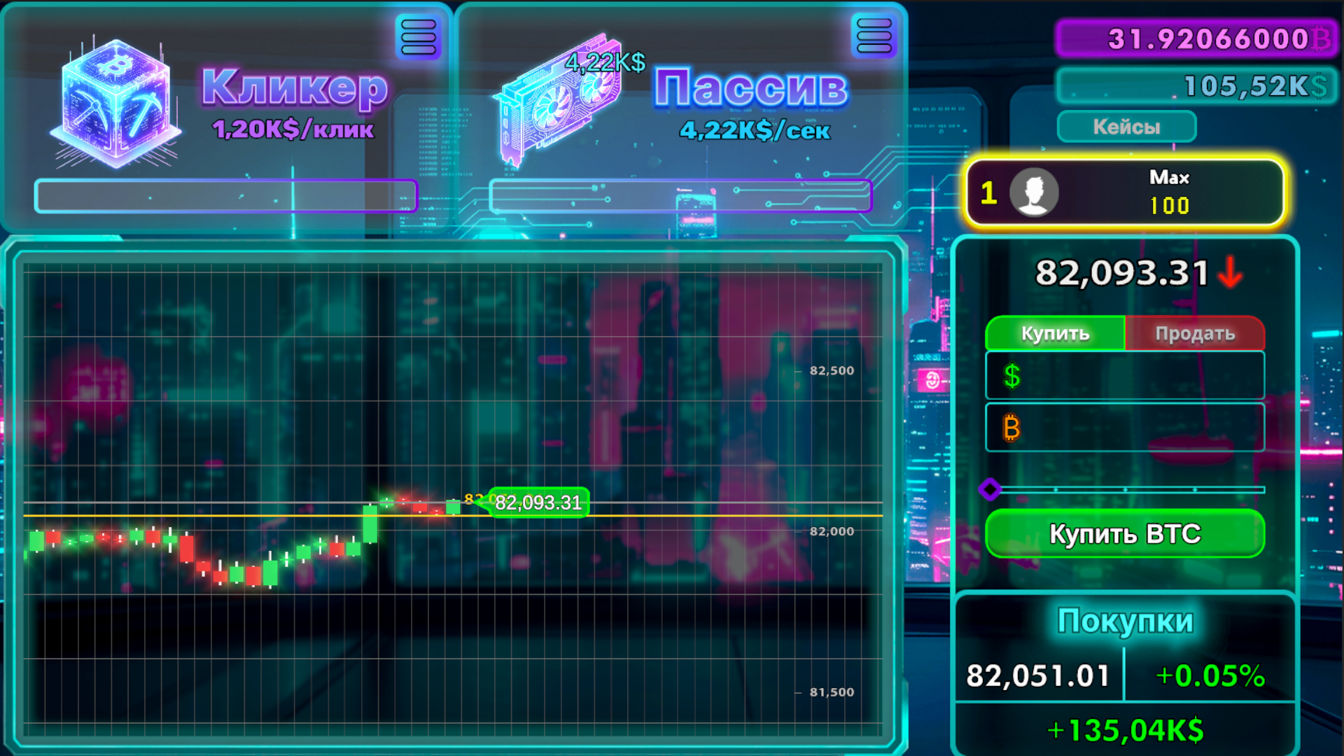 Кликер трейдинг кейсы — screenshot 1