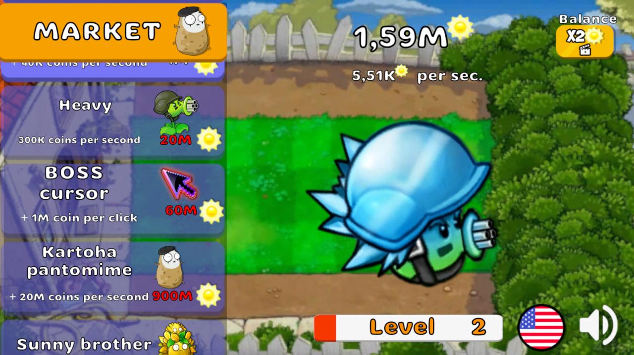 Plants vs Zombies Fusion mode: clicker screenshot
