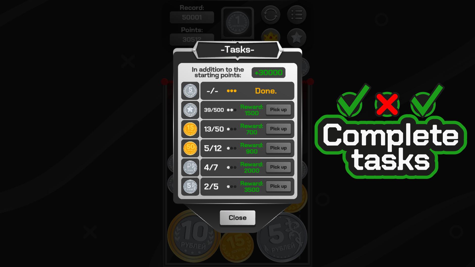 Merging coins. Get to 10 rubles! screenshot