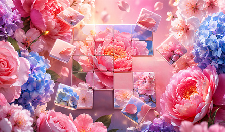 Tile Puzzle: Flowers