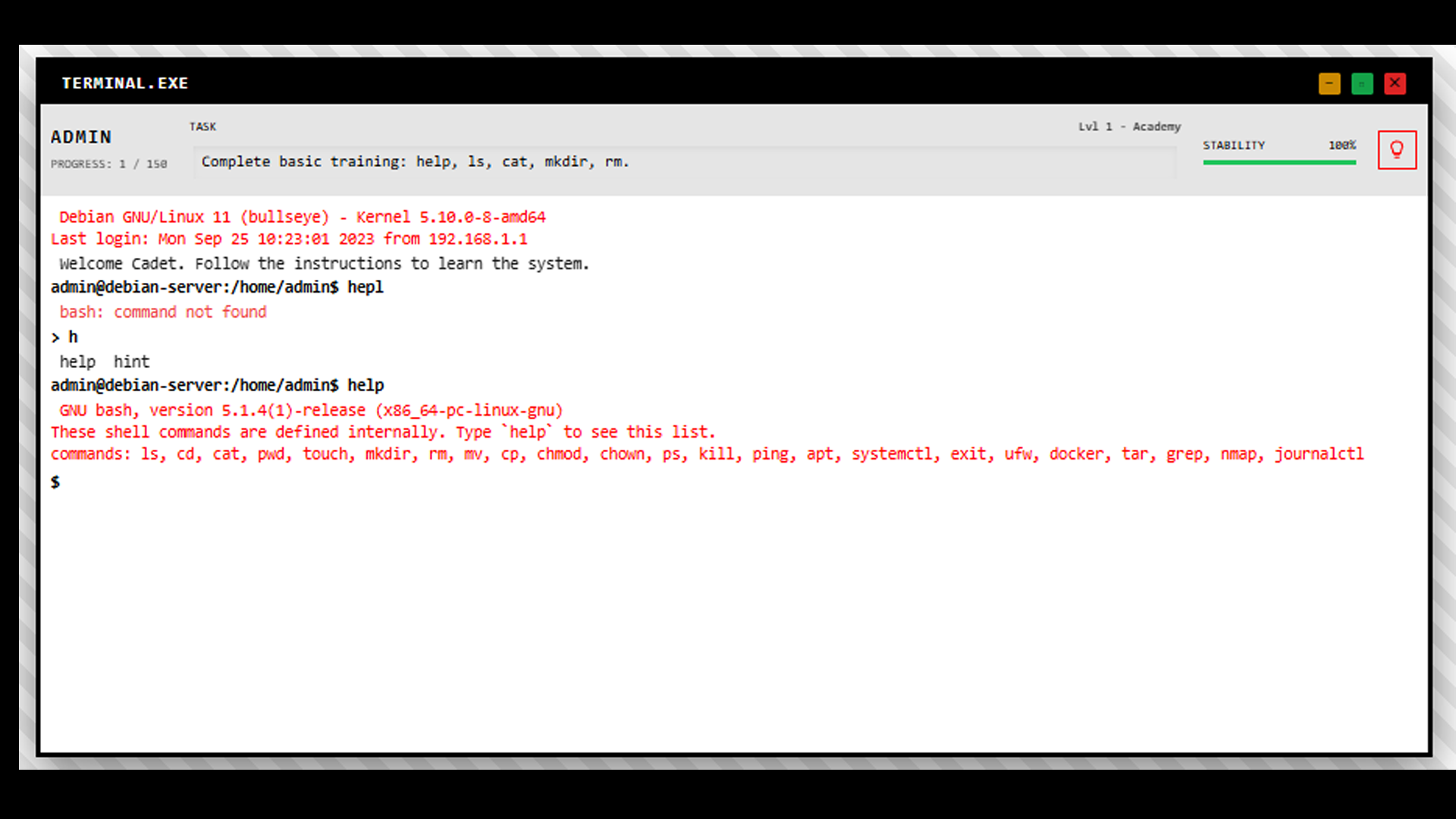 Sysadmin: Linux Simulator screenshot