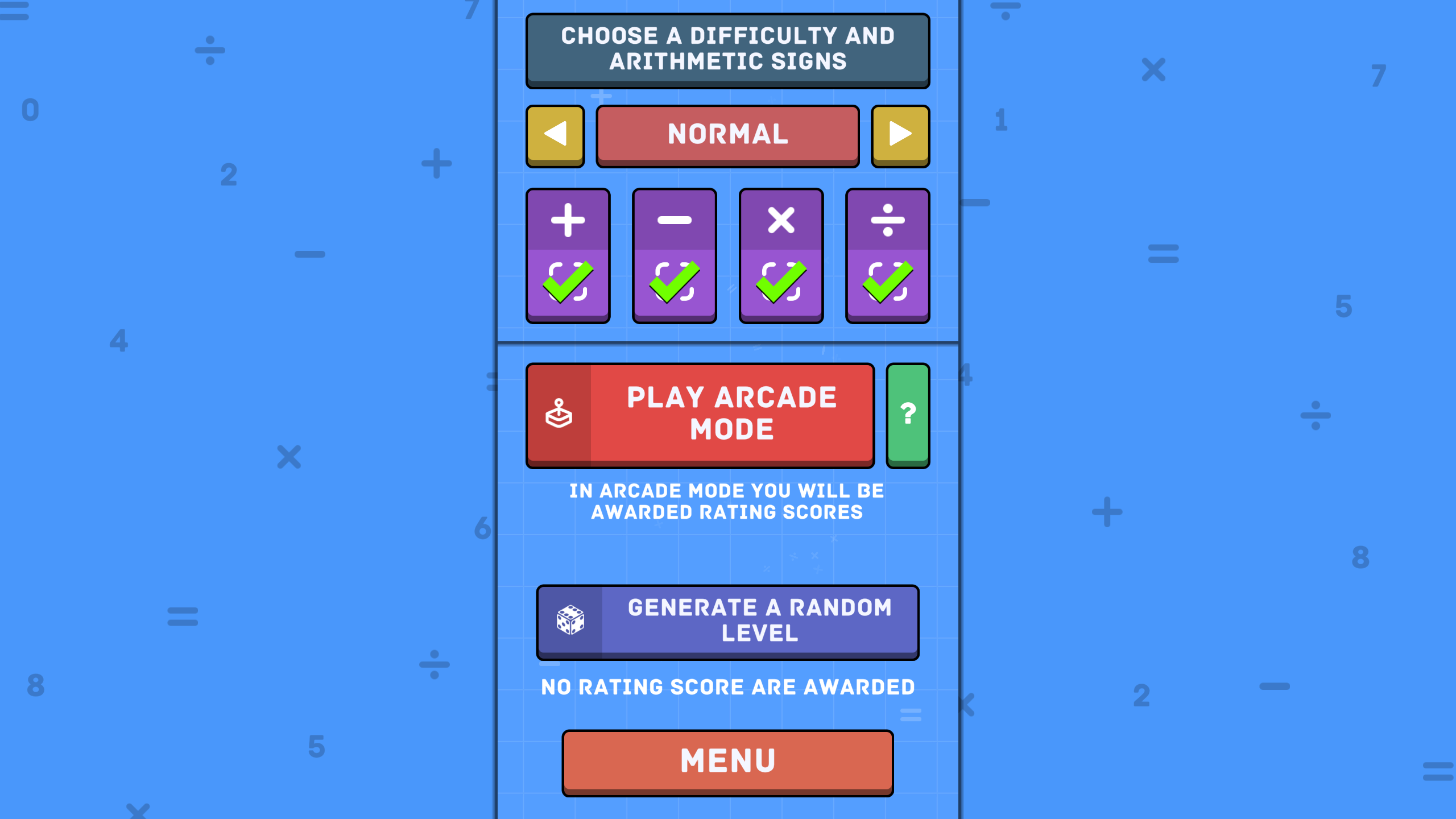 Mathematical crossword — screenshot 1