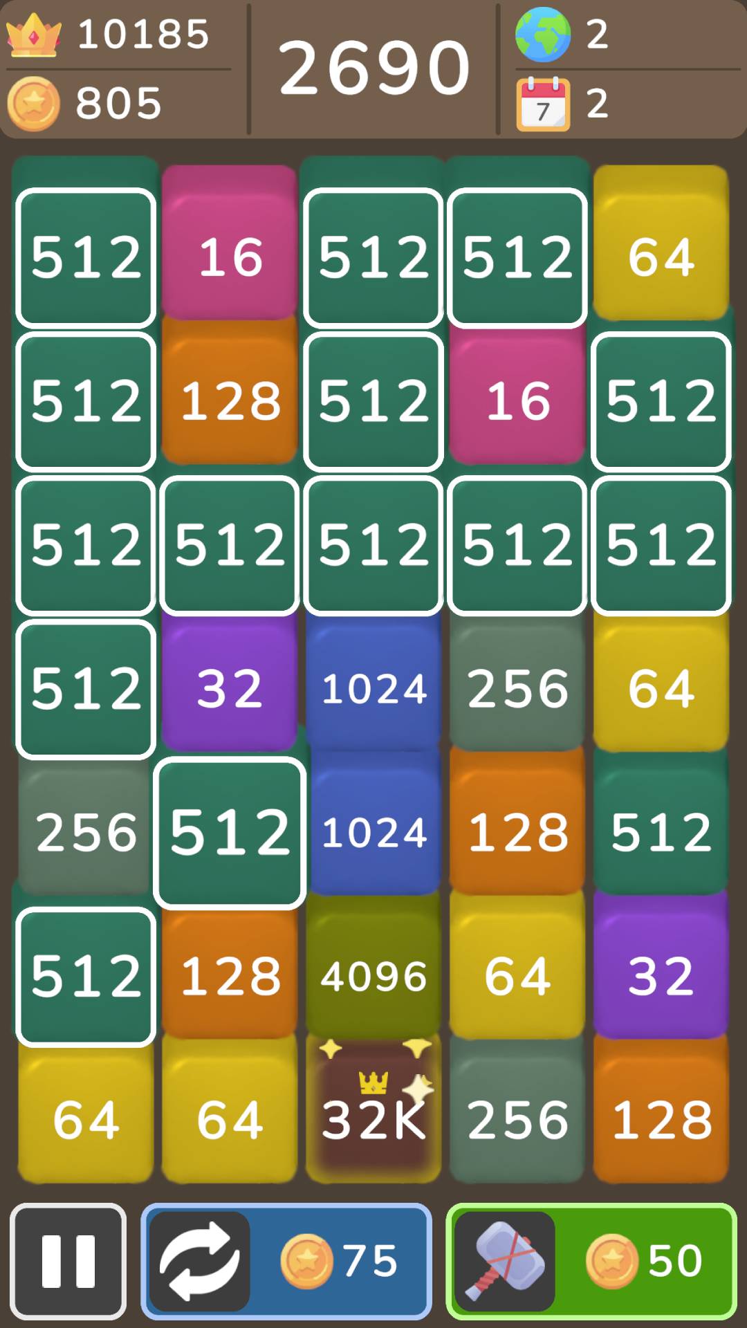 Merge and Blast + 2048 screenshot 6