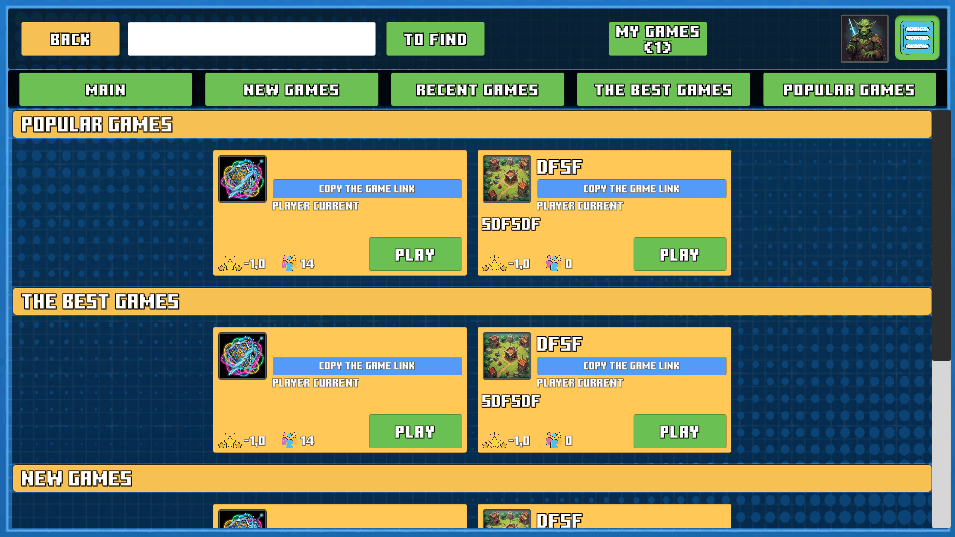 Create game! screenshot