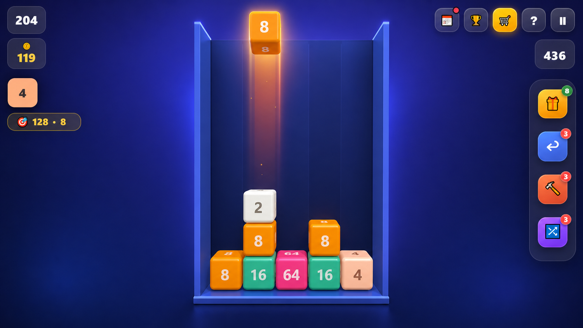 Кубический каскад: 2048 3D — screenshot 6