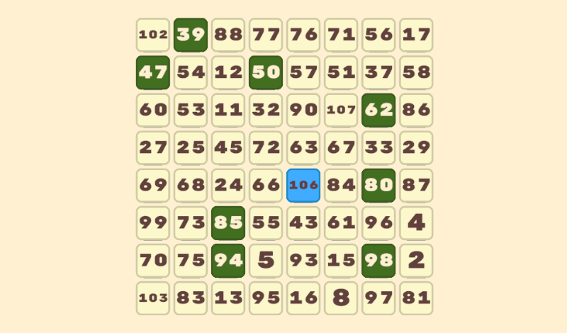 Numbers in ascending order : Tiles game cover