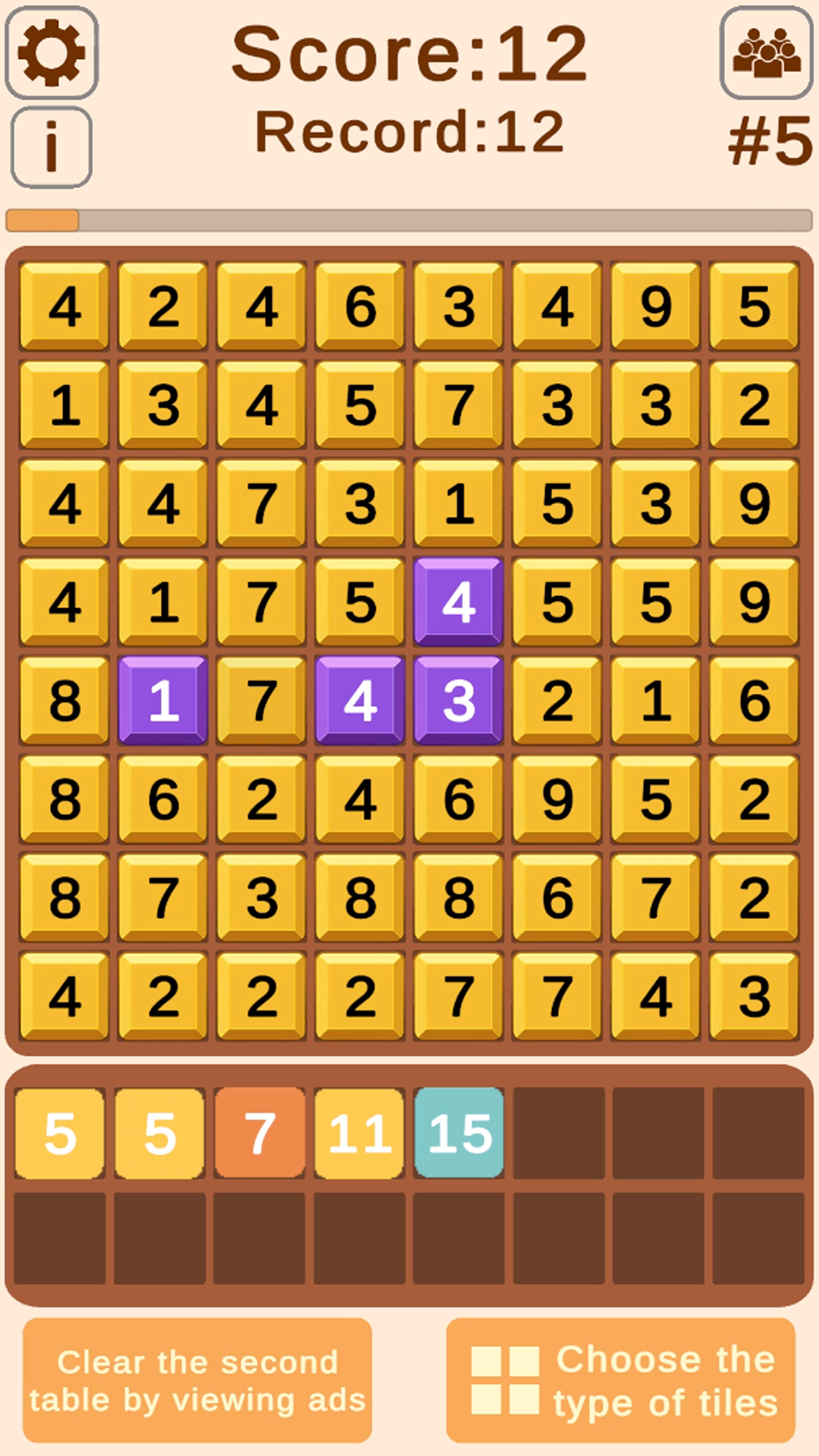 Numbers: matching combinations in a row screenshot 4
