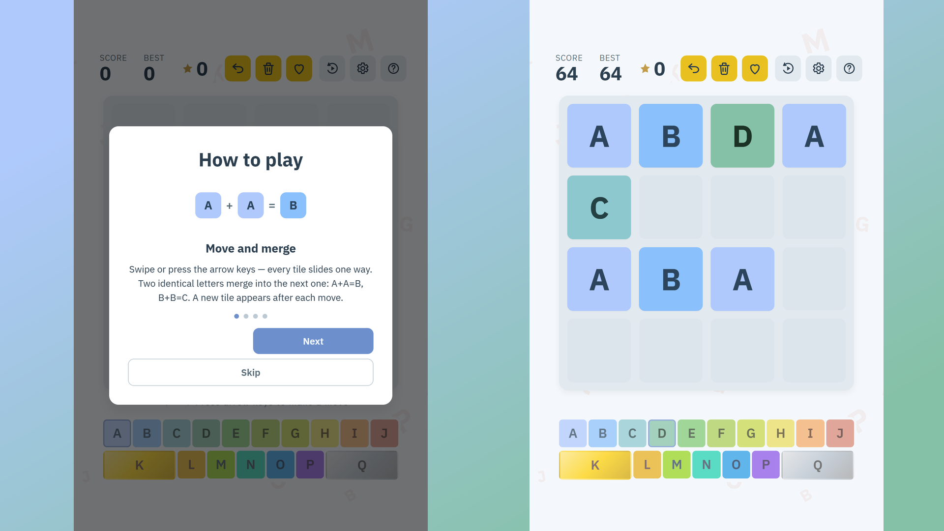 2048 Alphabet screenshot 1