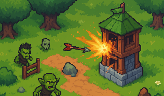 Orcs vs. Towers. Tower Defense and Upgrades