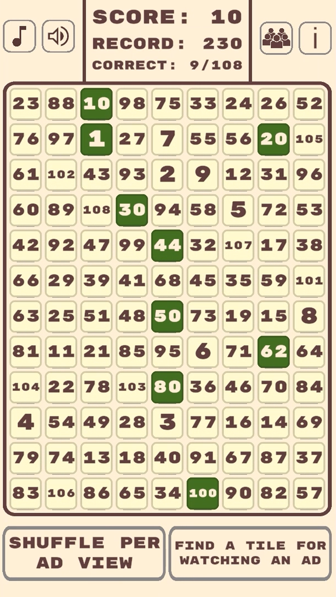 Numbers in ascending order : Tiles screenshot 3