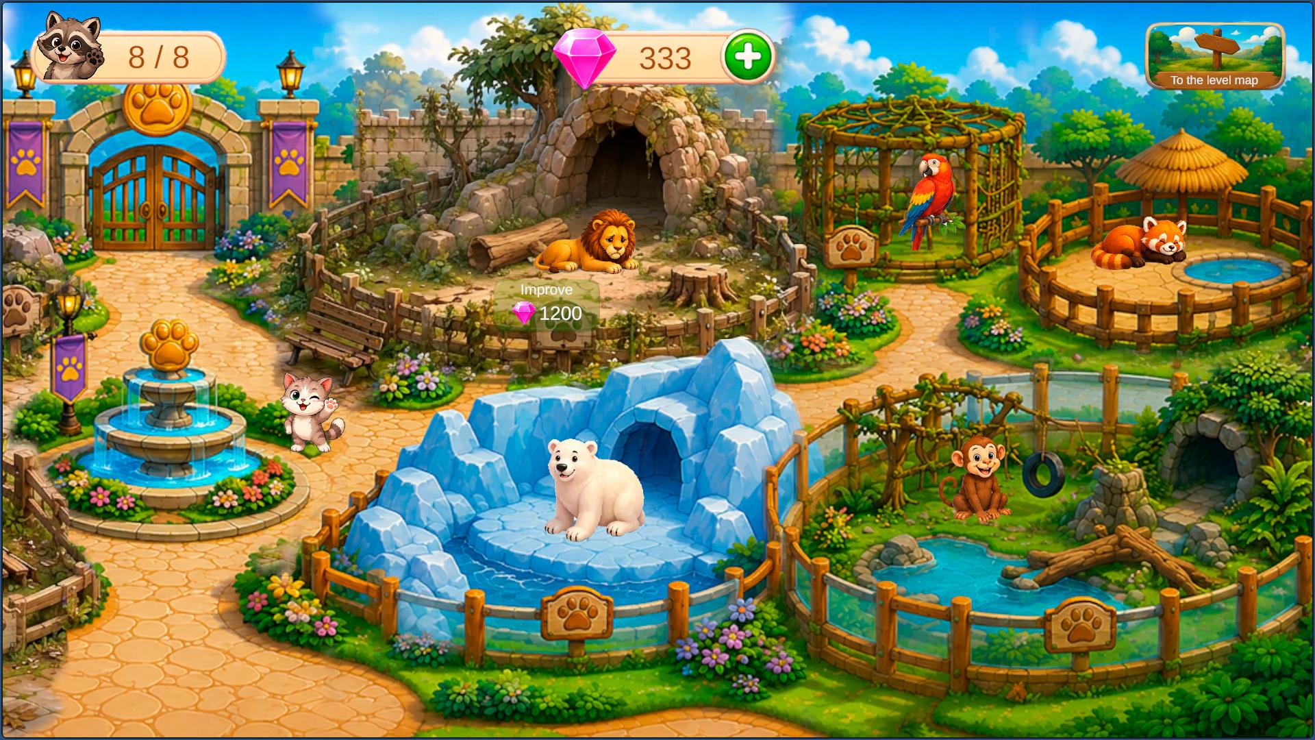 Fluffy Zoo: Match 3 — screenshot 1