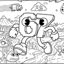 Coloring book: Cartoon Attack