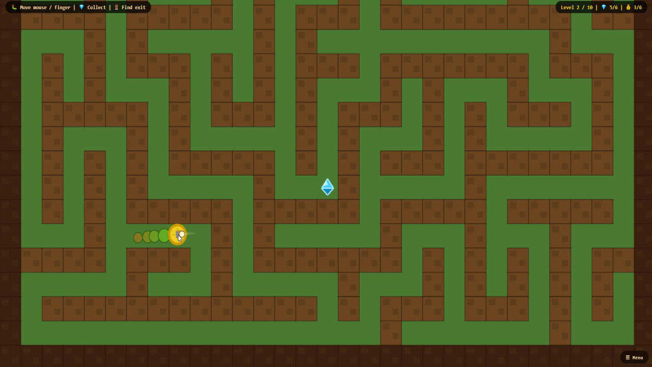 Worm miner: diamond mazes — screenshot 2