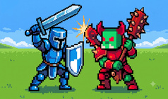 Pixel Wars: Humans vs Orcs