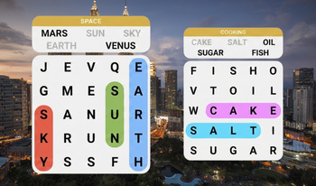 Word search: Travel around the world
