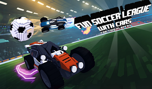 Fun soccer league with cars for two players