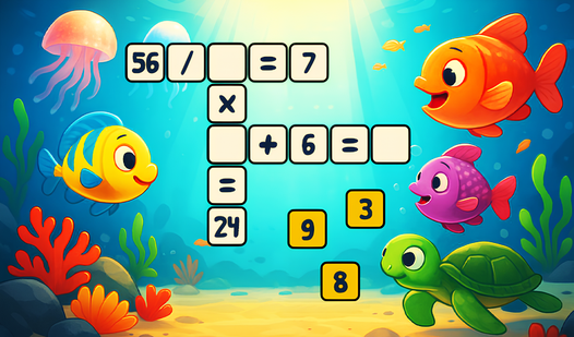 Math Crossword: Underwater Kingdom