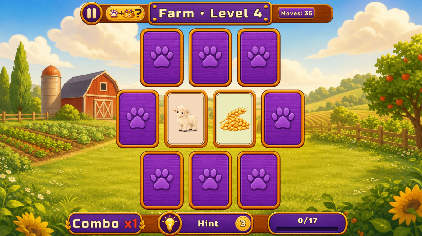Memo: Find the Animal Pairs — screenshot 5