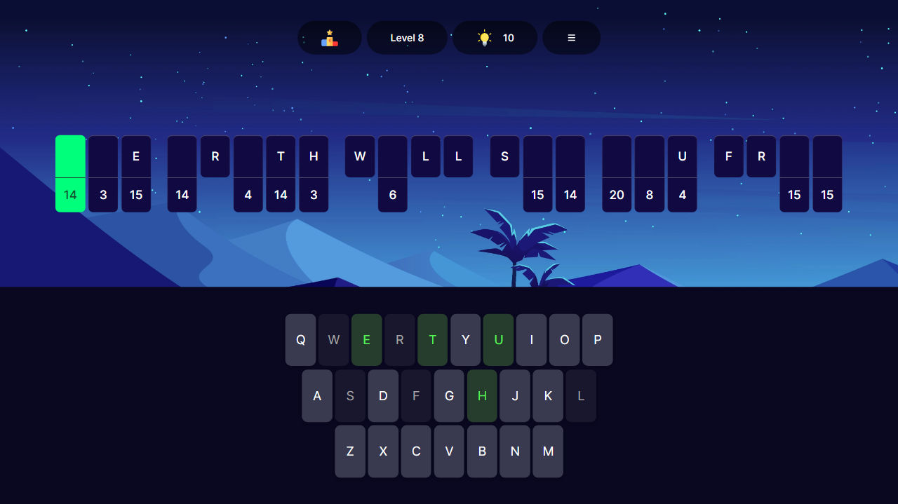 Cryptograms: Guess phrase — screenshot 1