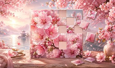 Tile Puzzle: Flowers
