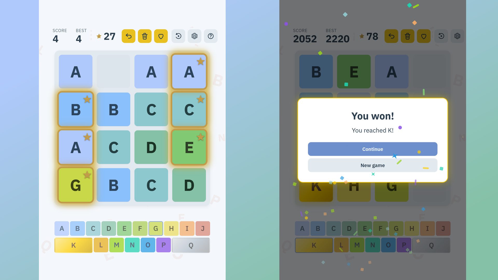 2048 Alphabet screenshot 2