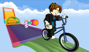 Obby Rides the Bike