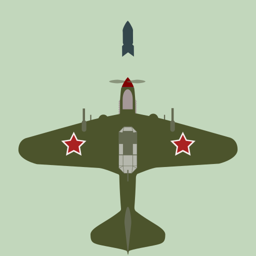 Attack aircraft strike icon