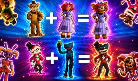 Create Hybrids: FNAF, Poppy Playtime, Brainrot