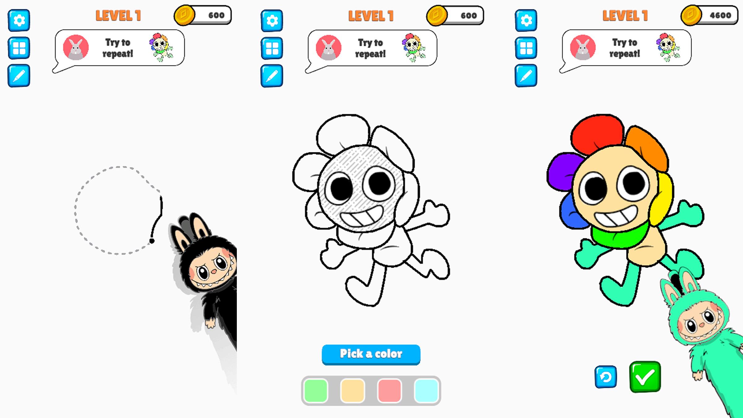ASMR Draw and Color Sprunki and Dandy's World screenshot
