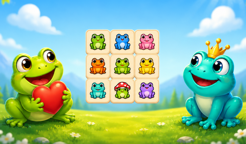 Froggy friends: Find a pair game cover
