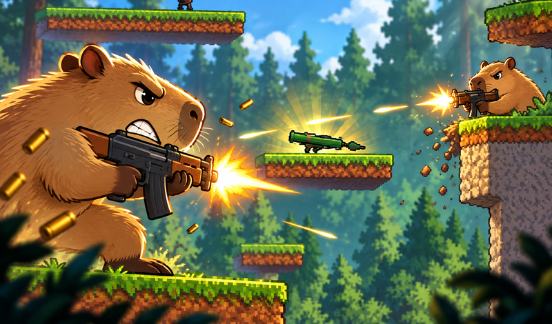Capybaras with Guns 2. A Game for Two Players game cover