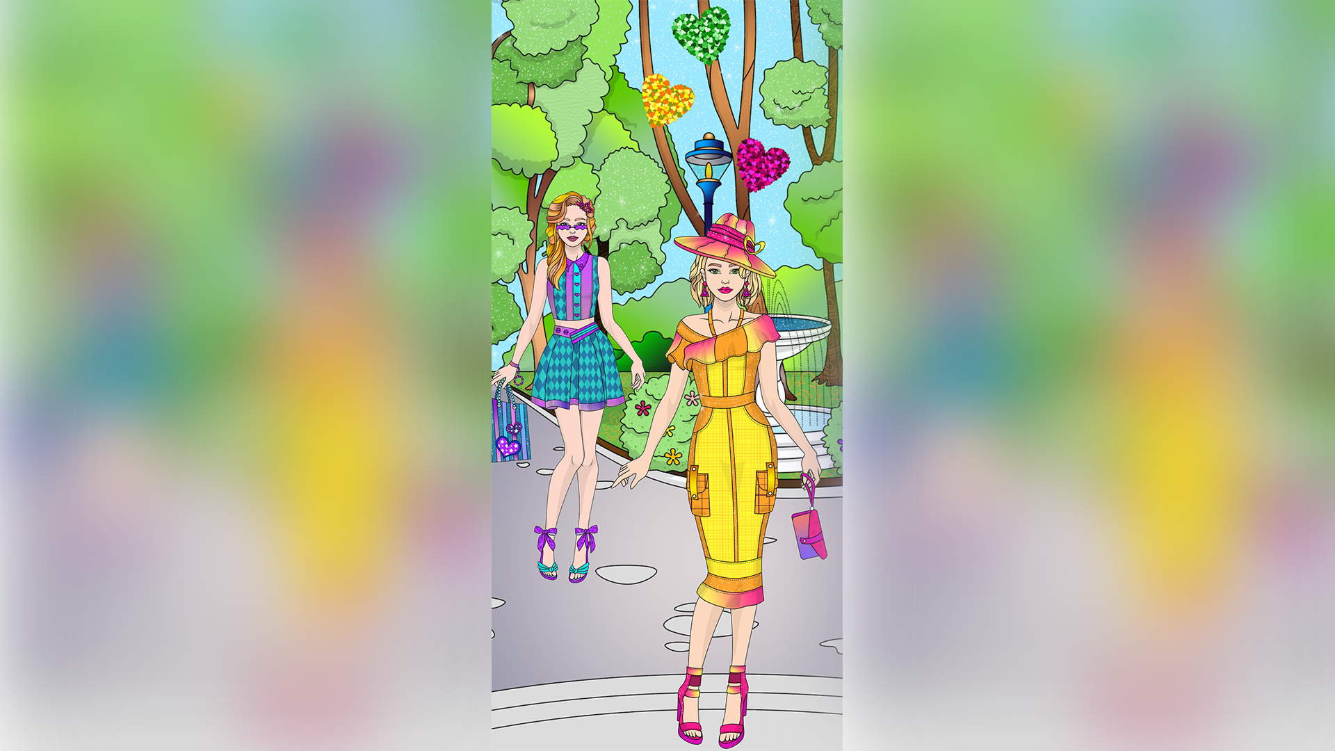 College Girls Coloring screenshot