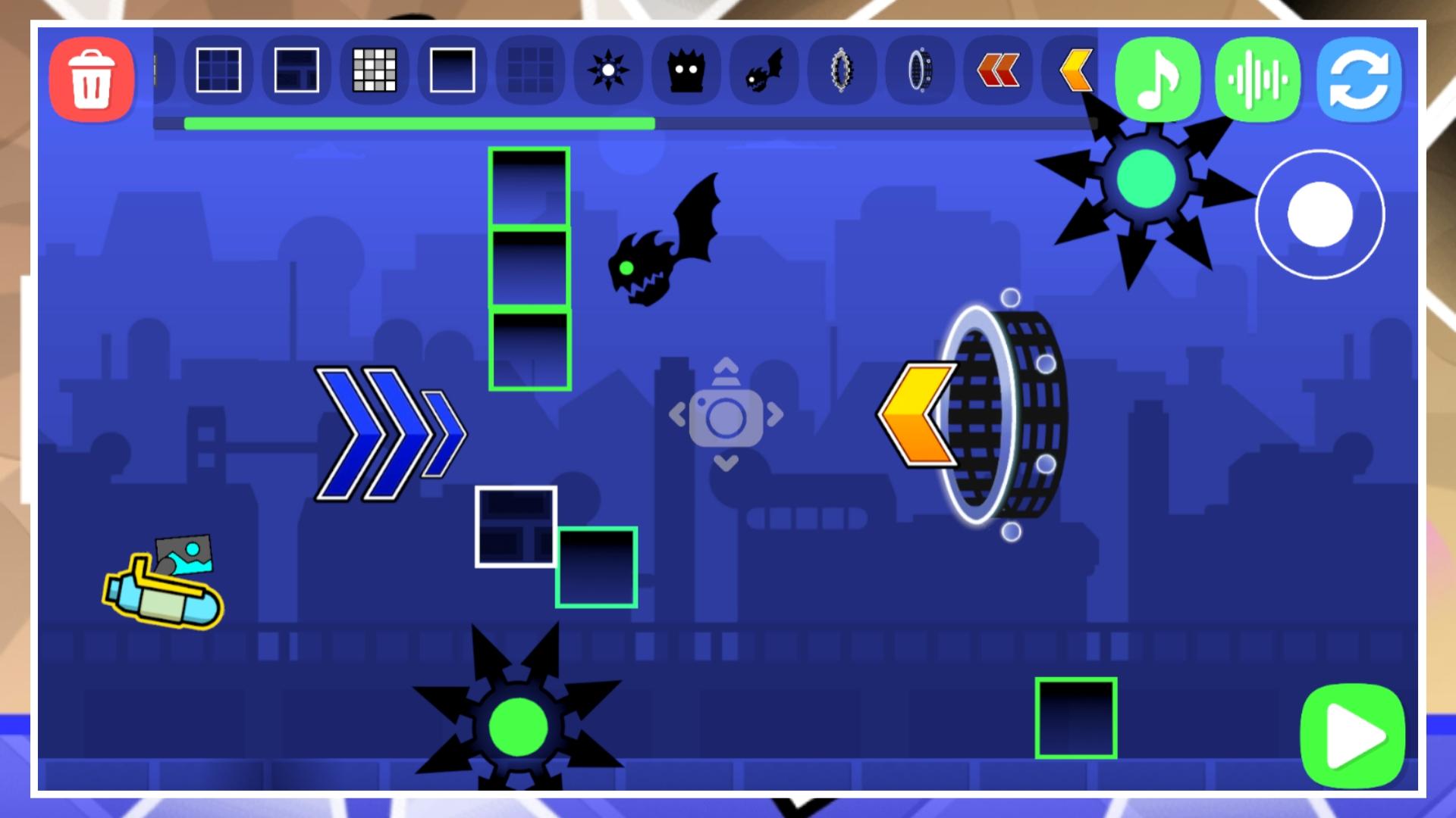 Geometry Dash: Make your own level with a ship screenshot