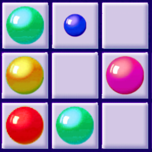 Connect colored balls in line icon