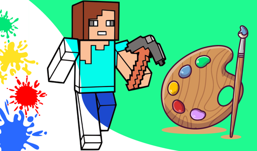 Colouring book Minecraft world